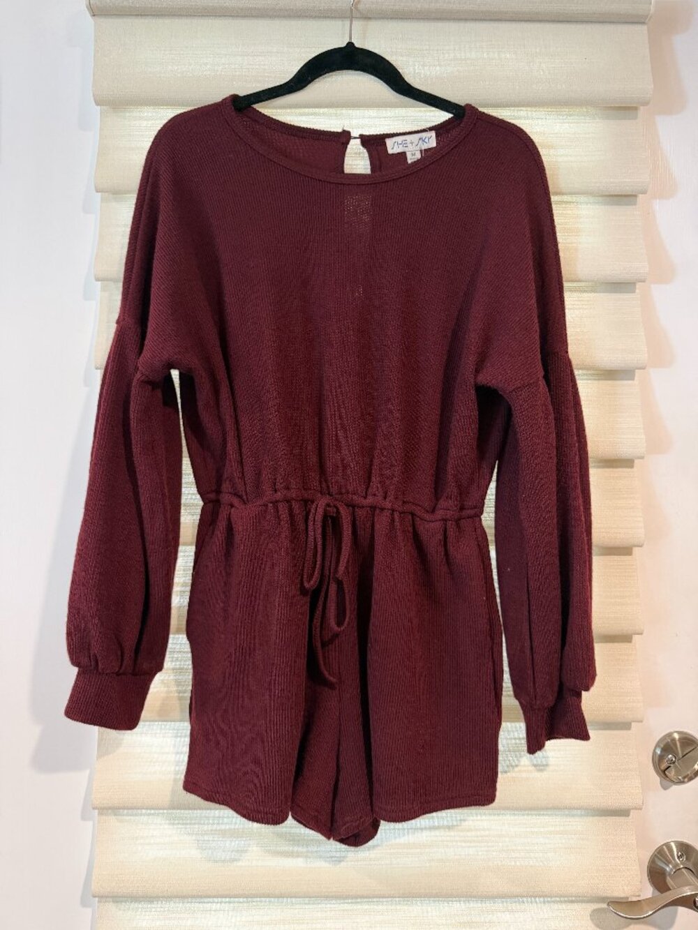 She + Sky maroon sweater romper (size M)